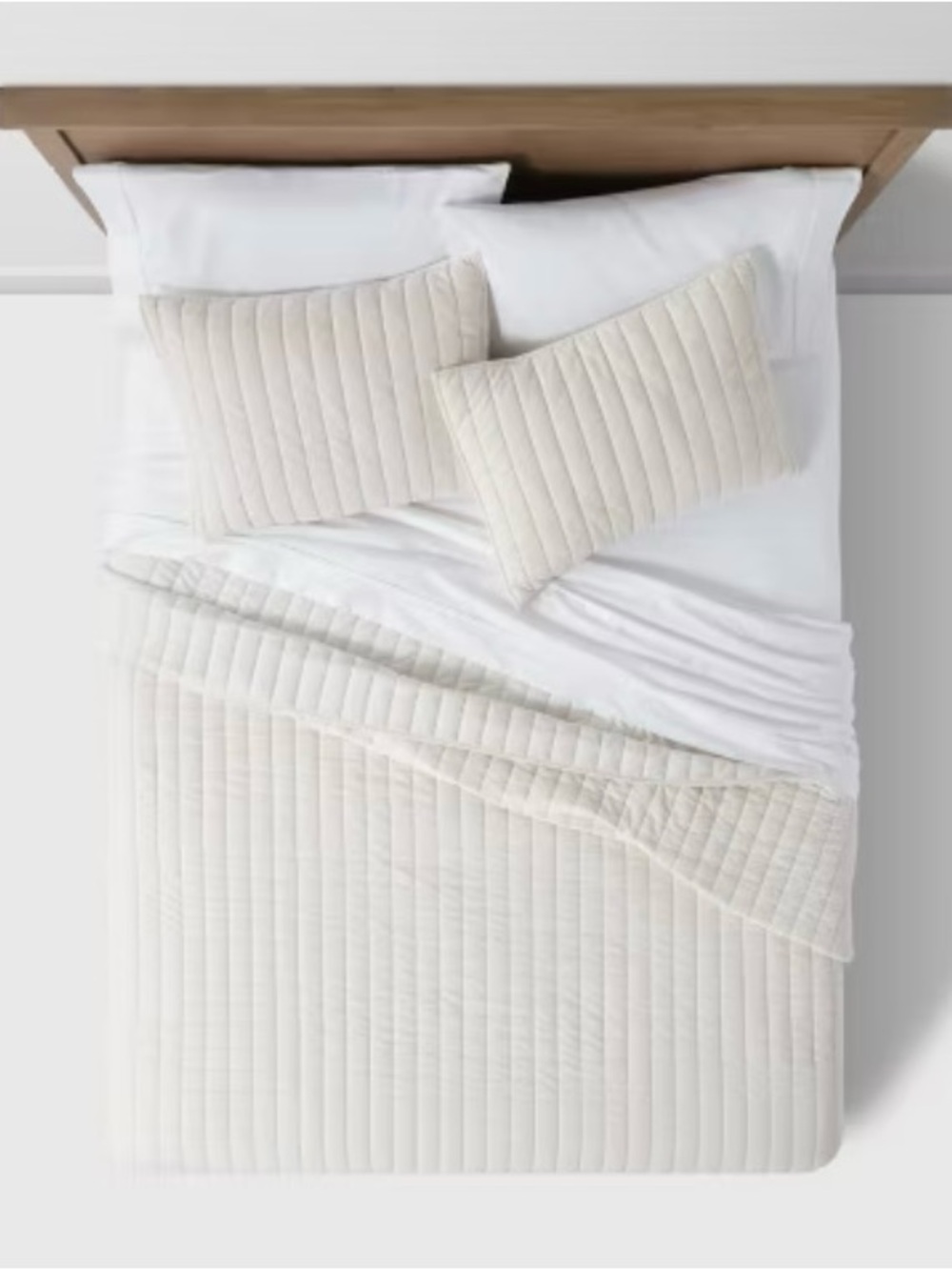 Stitch Velvet Quilt Cream - Threshold™